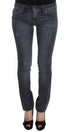 Cavalli Blue Wash Cotton Blend Slim Fit Jeans